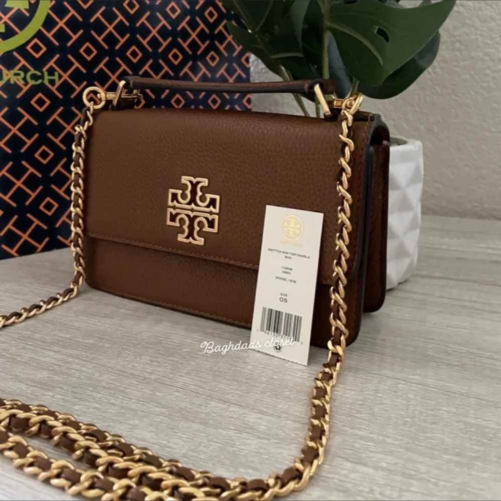 New , tory burch britten chain top handle Crossbody bag - Picture 2 of 12